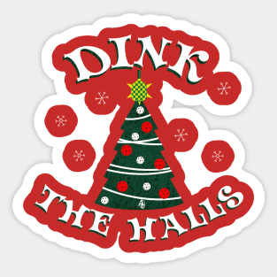 Dink the Halls Funny Pickleball Christmas Gift Sticker